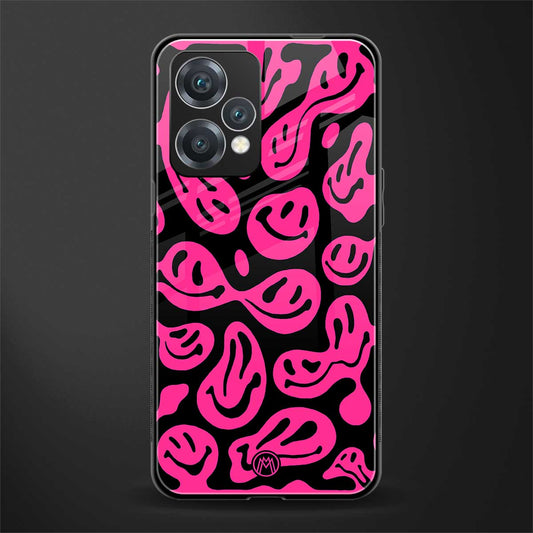 acid smiles black pink back phone cover | glass case for oneplus nord ce 2 lite 5g