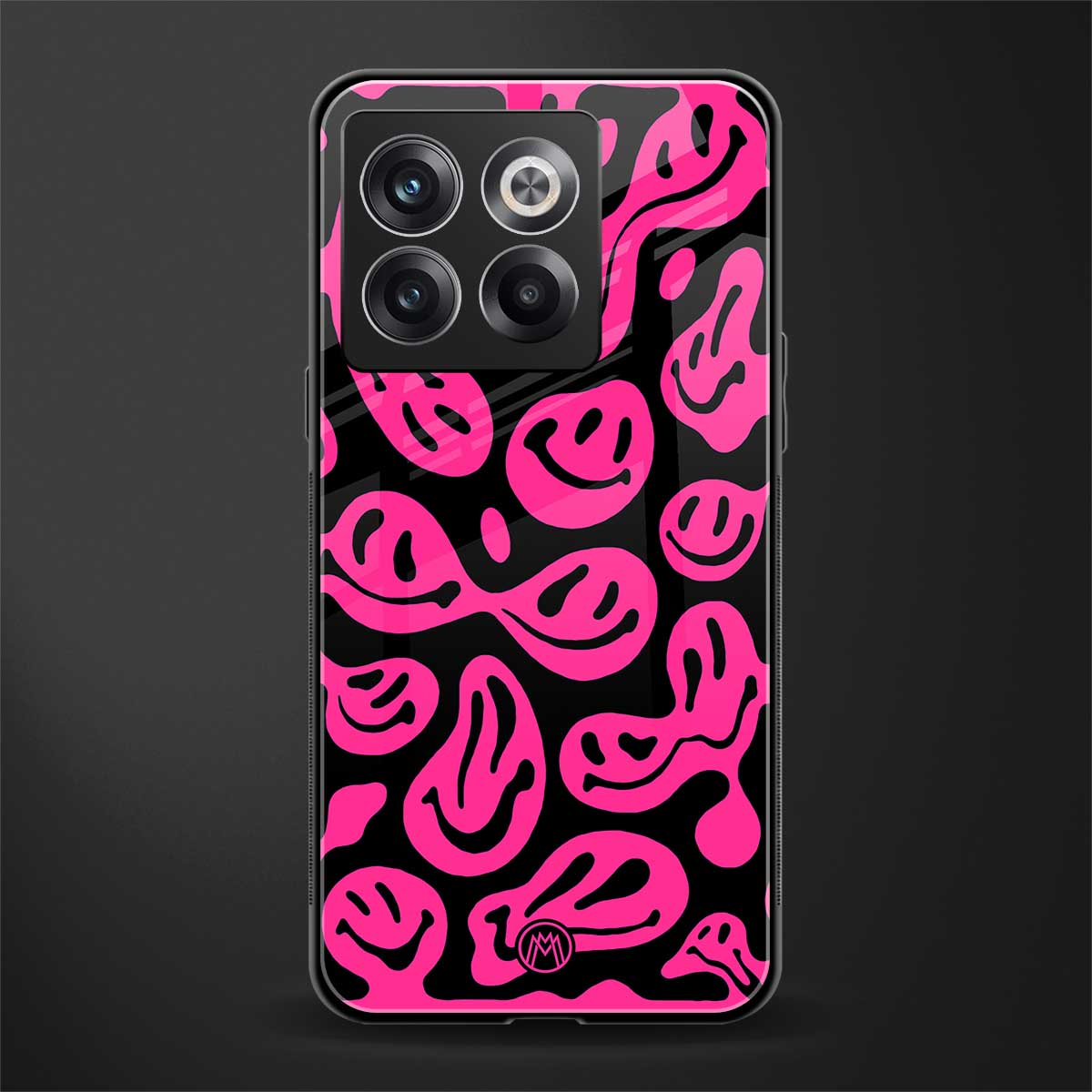 acid smiles black pink back phone cover | glass case for oneplus 10t