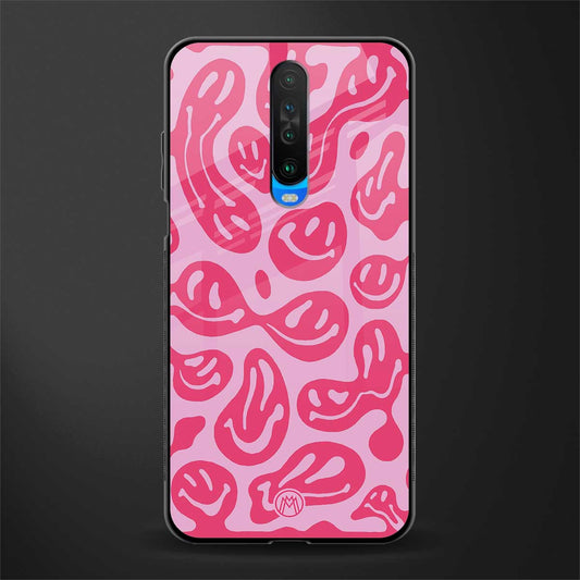 acid smiles bubblegum pink edition glass case for poco x2 image