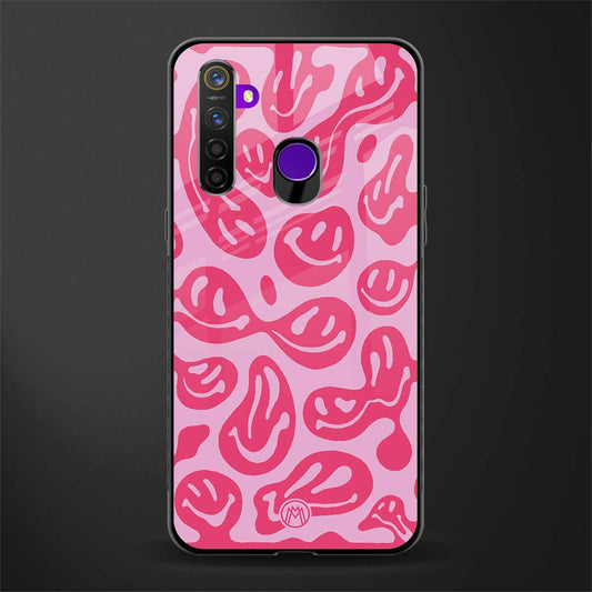 acid smiles bubblegum pink edition glass case for realme 5 pro image