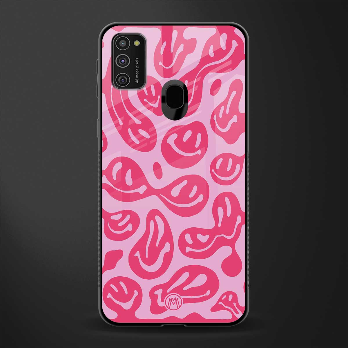 acid smiles bubblegum pink edition glass case for samsung galaxy m30s image
