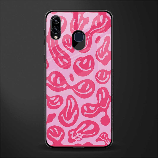 acid smiles bubblegum pink edition glass case for samsung galaxy a20 image