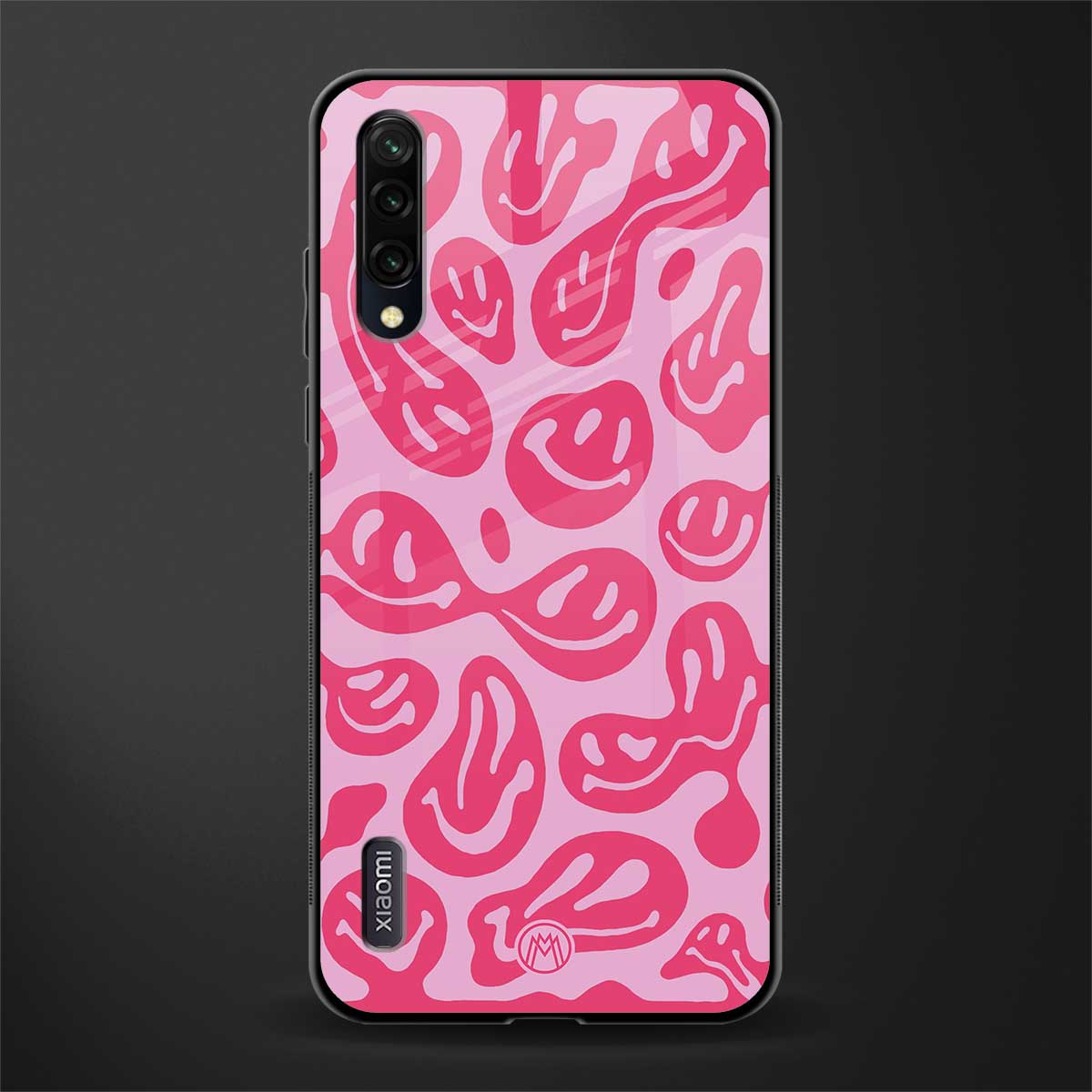 acid smiles bubblegum pink edition glass case for mi a3 redmi a3 image