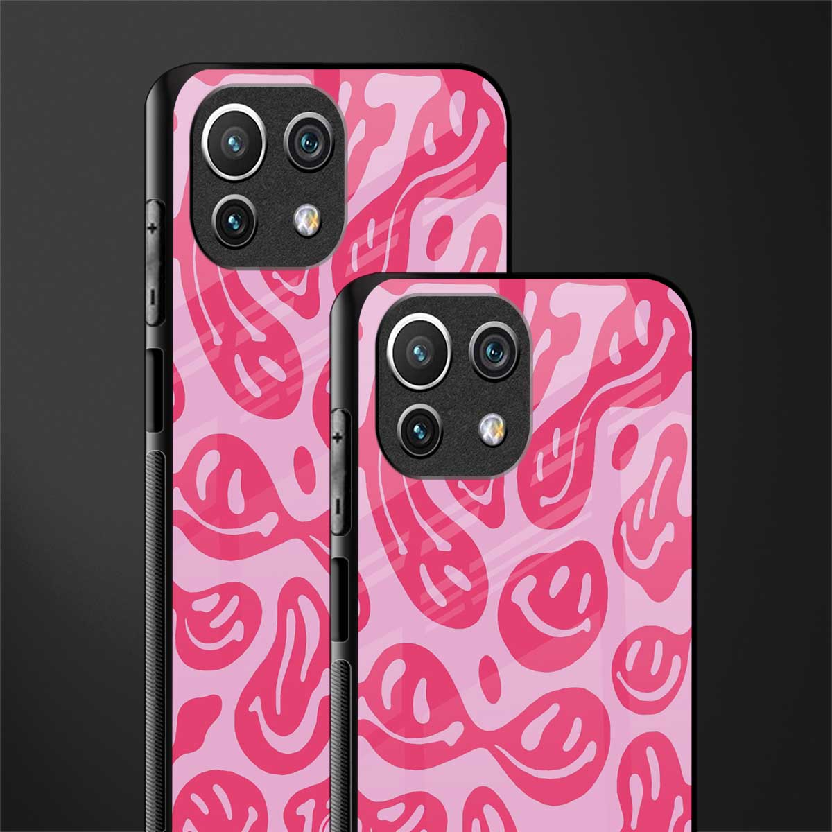 acid smiles bubblegum pink edition glass case for mi 11 lite image-2