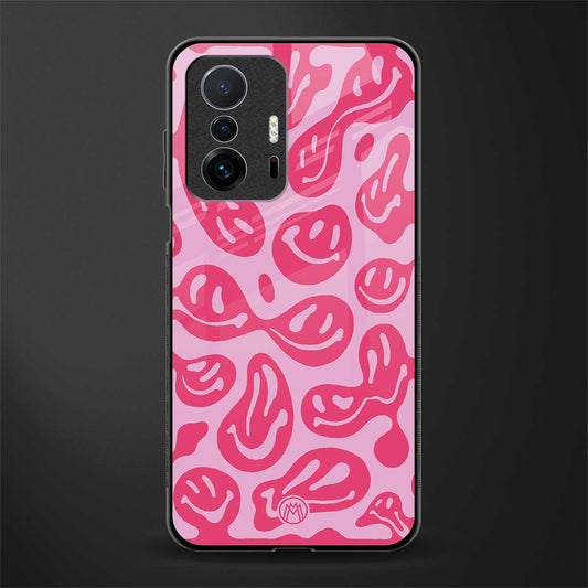 acid smiles bubblegum pink edition glass case for mi 11t pro 5g image