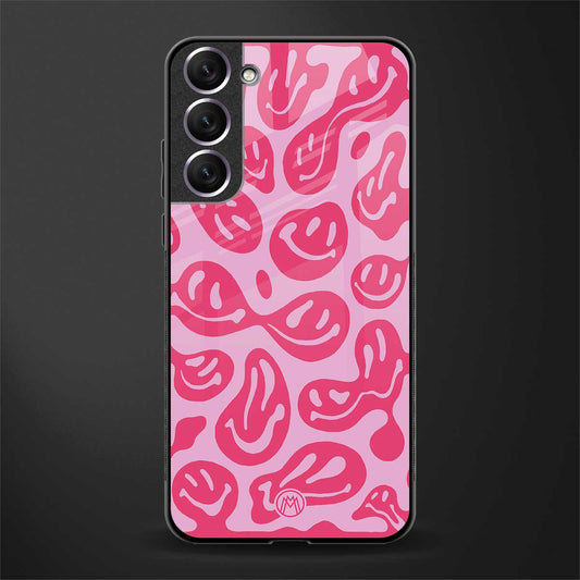 acid smiles bubblegum pink edition glass case for samsung galaxy s22 5g image