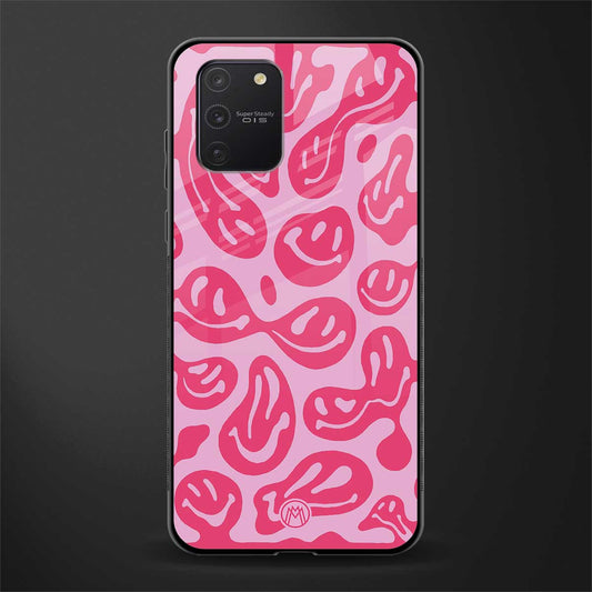acid smiles bubblegum pink edition glass case for samsung galaxy a91 image