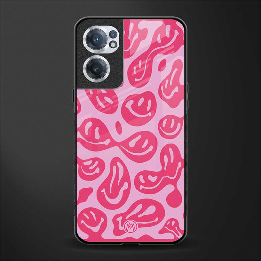 acid smiles bubblegum pink edition glass case for oneplus nord ce 2 5g image