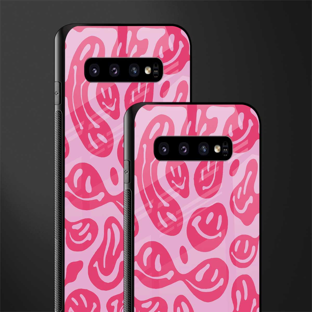 acid smiles bubblegum pink edition glass case for samsung galaxy s10 plus image-2