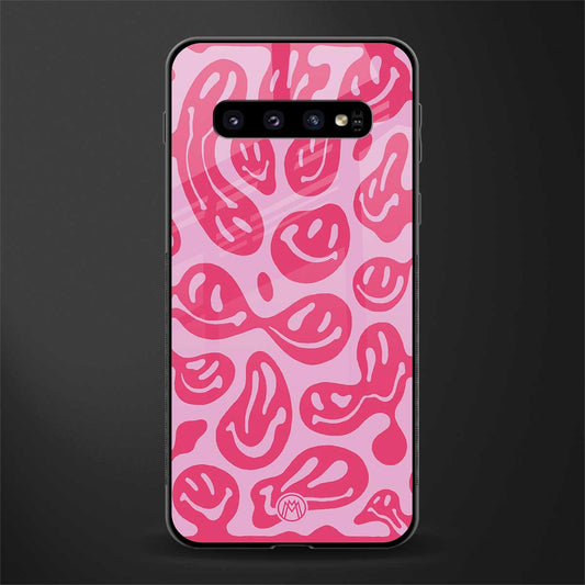 acid smiles bubblegum pink edition glass case for samsung galaxy s10 plus image