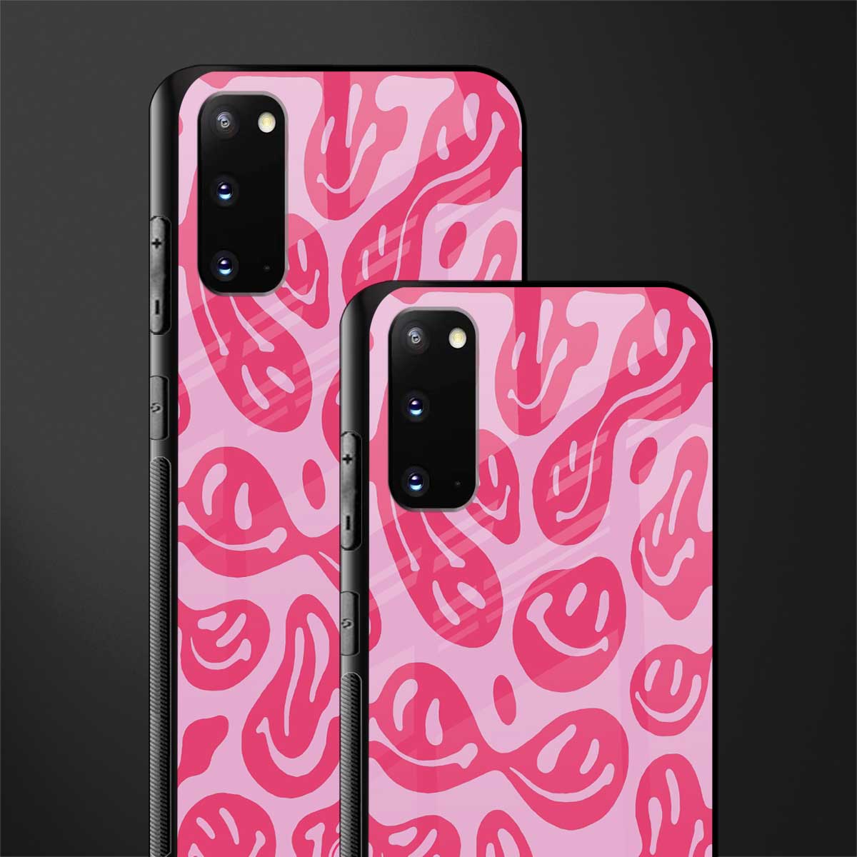 acid smiles bubblegum pink edition glass case for samsung galaxy s20 image-2