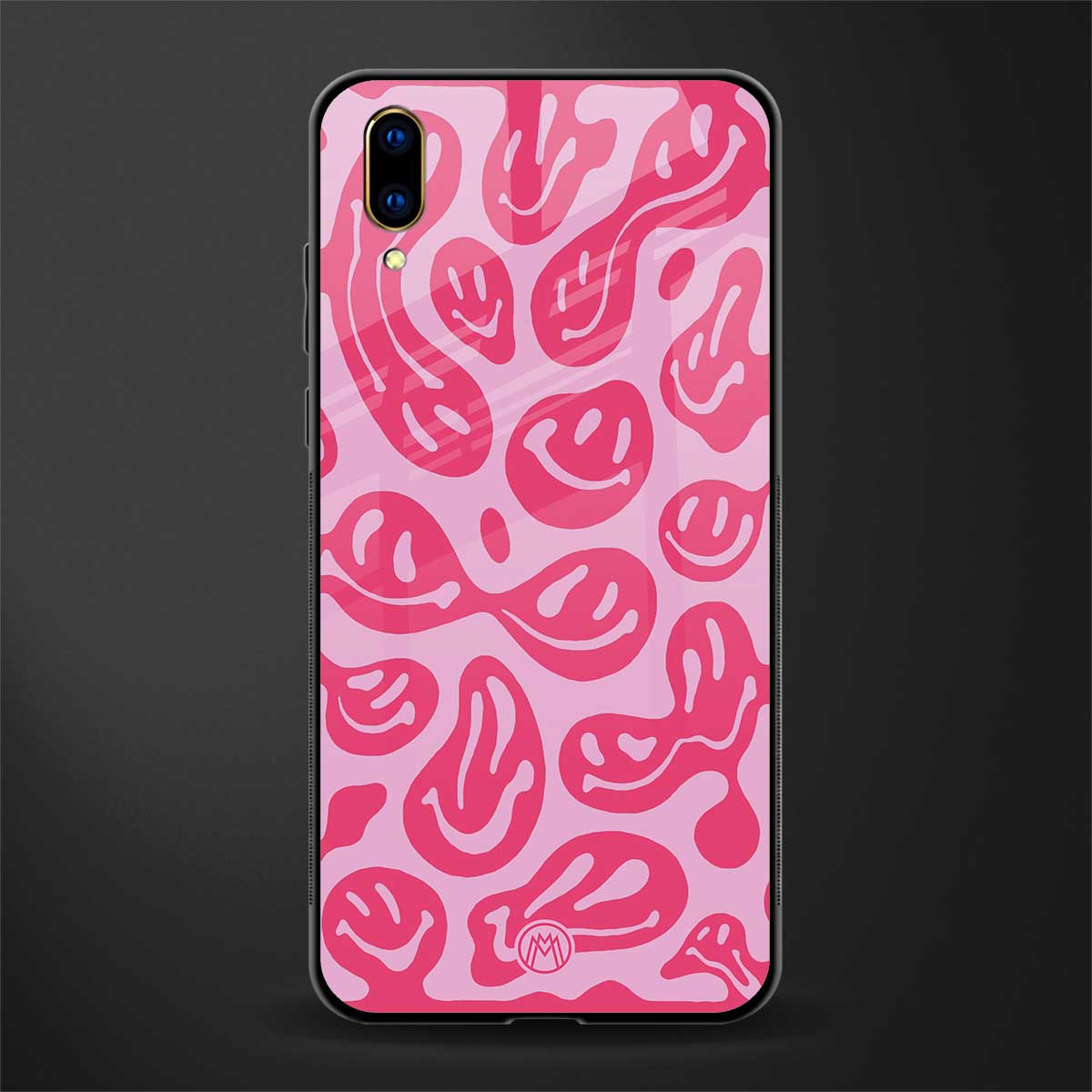 acid smiles bubblegum pink edition glass case for vivo v11 pro image