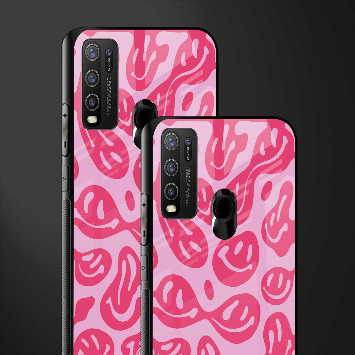 acid smiles bubblegum pink edition glass case for vivo y30 image-2