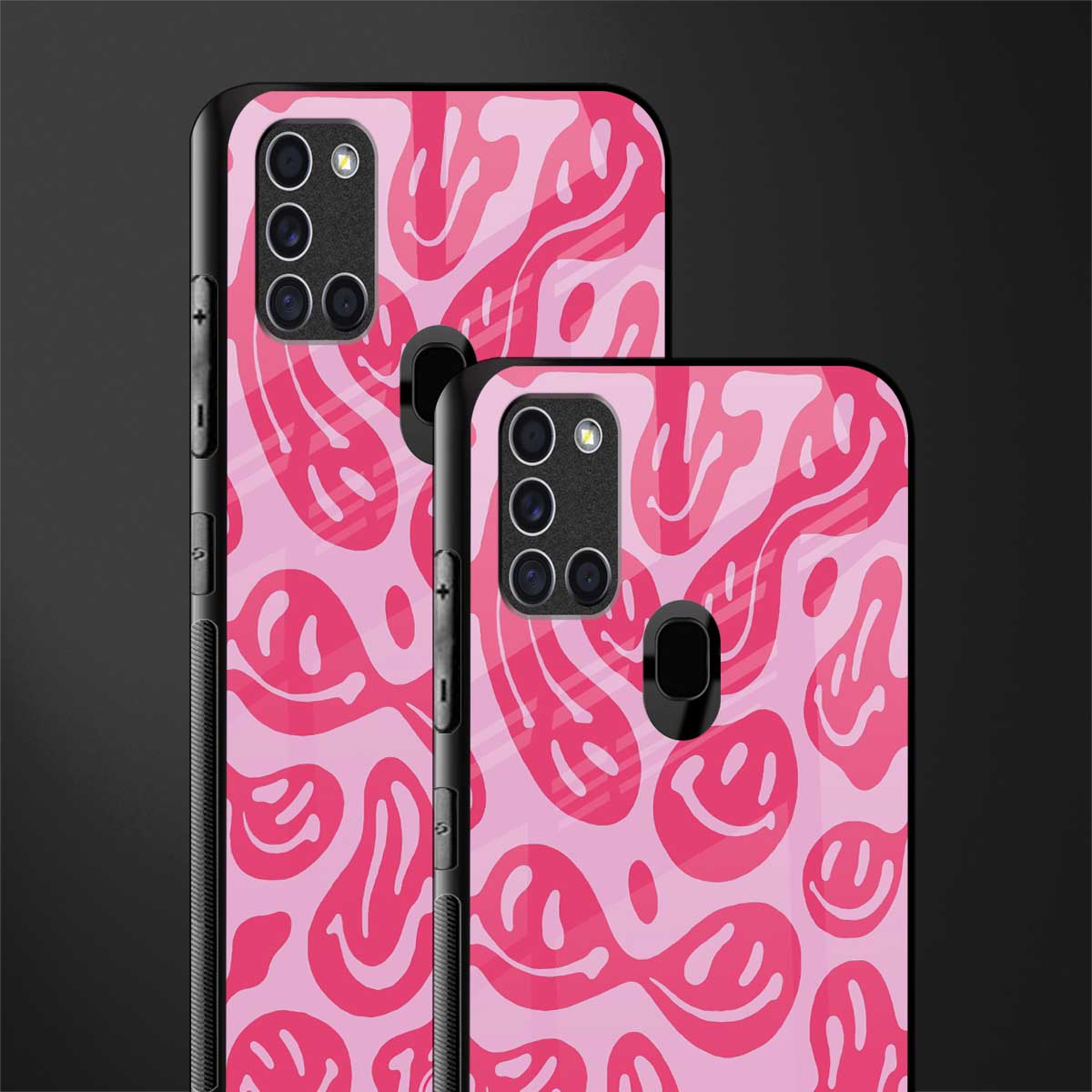 acid smiles bubblegum pink edition glass case for samsung galaxy a21s image-2