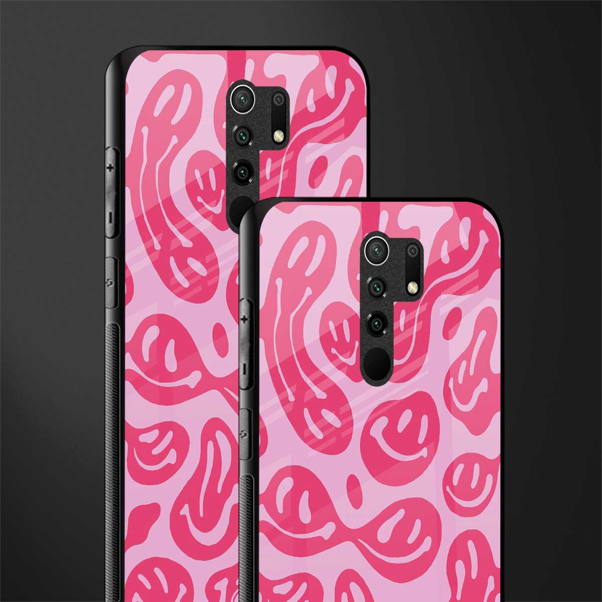 acid smiles bubblegum pink edition glass case for poco m2 image-2
