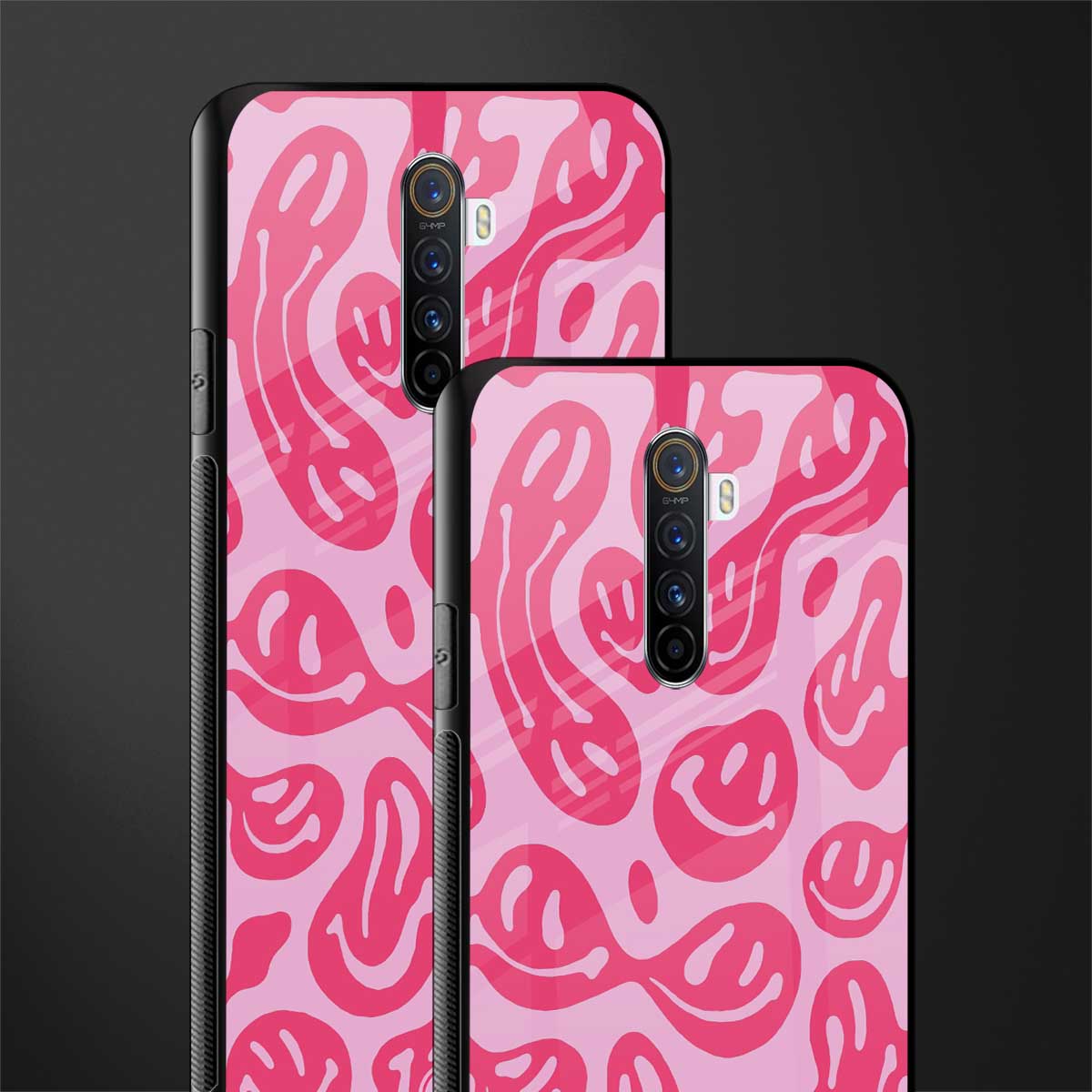 acid smiles bubblegum pink edition glass case for realme x2 pro image-2