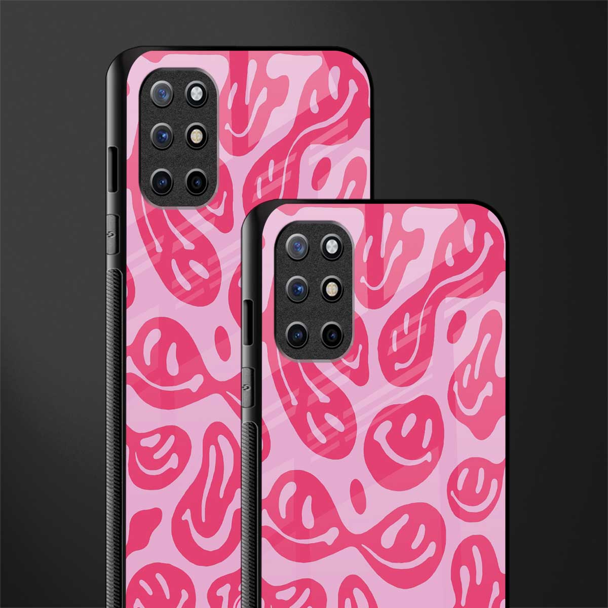 acid smiles bubblegum pink edition glass case for oneplus 8t image-2