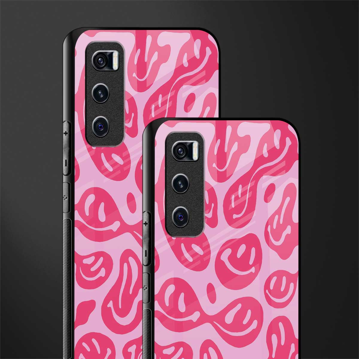 acid smiles bubblegum pink edition glass case for vivo v20 se image-2