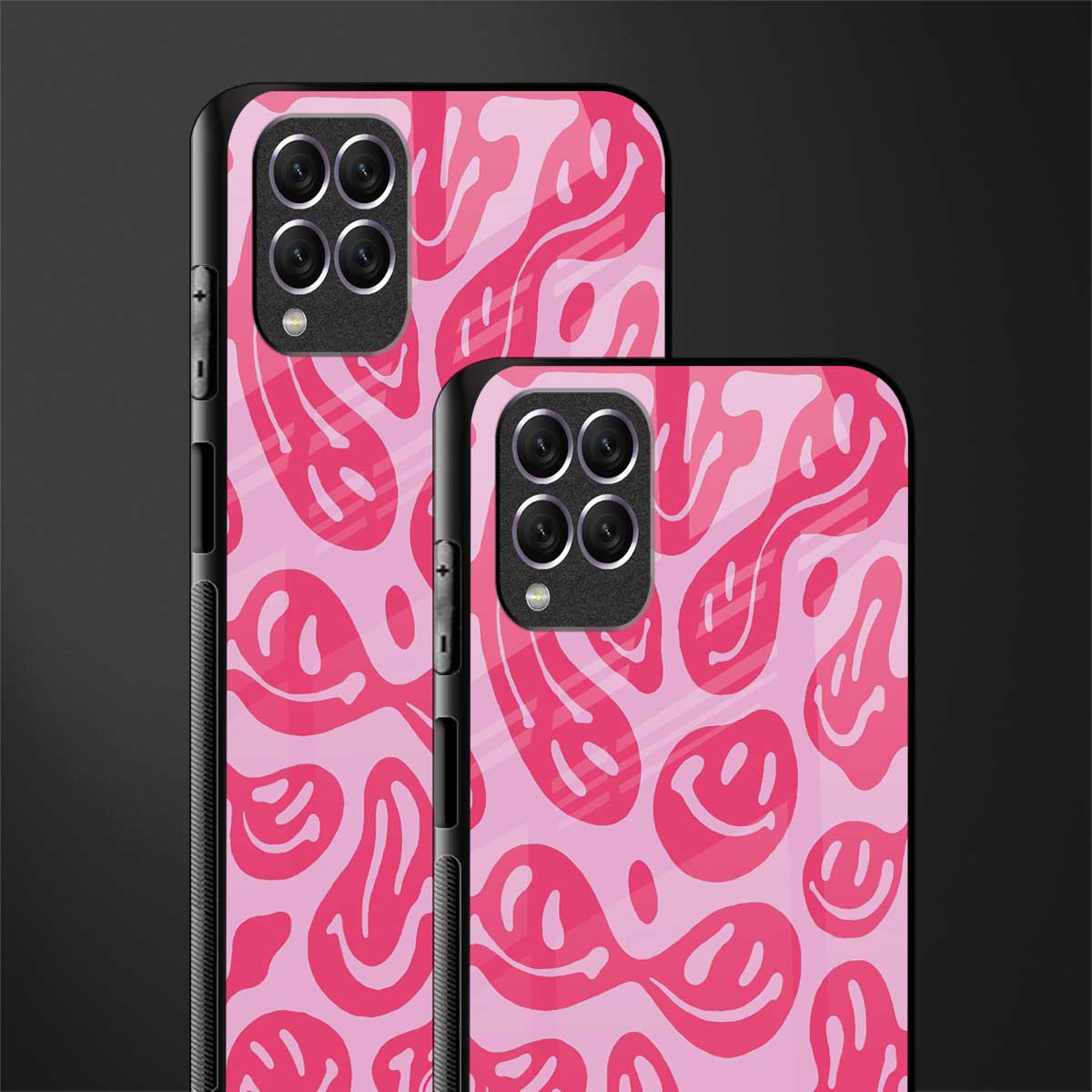 acid smiles bubblegum pink edition glass case for samsung galaxy f62 image-2