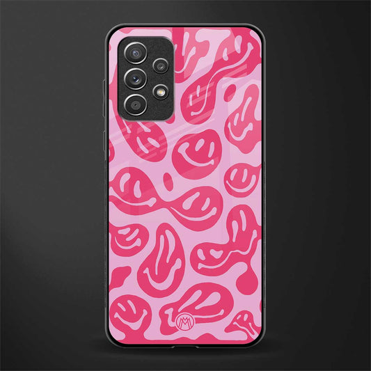 acid smiles bubblegum pink edition glass case for samsung galaxy a72 image