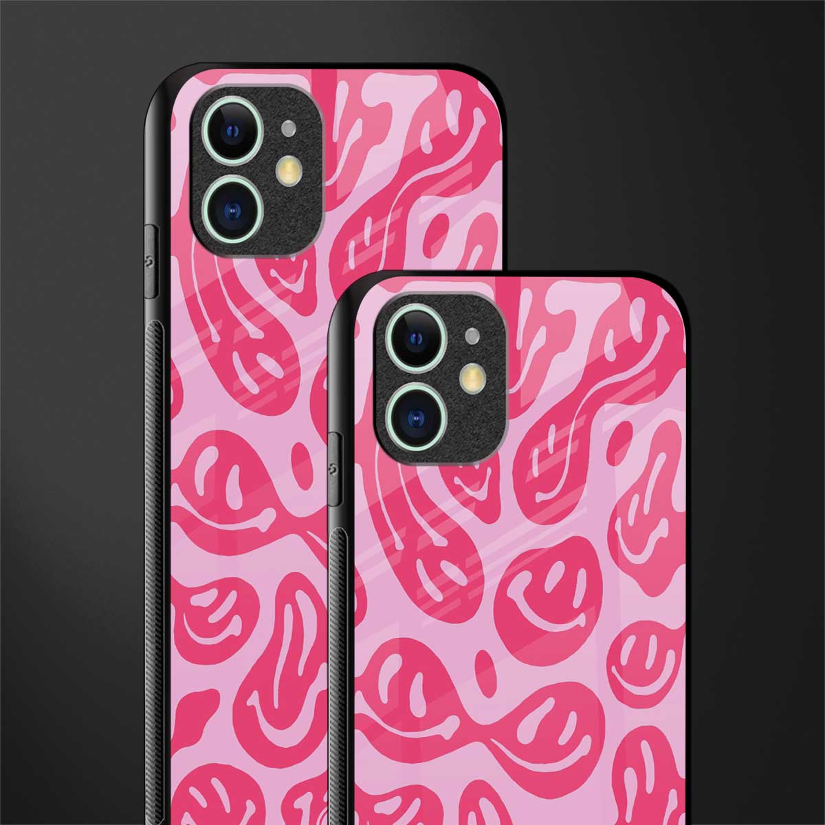 acid smiles bubblegum pink edition glass case for iphone 12 mini image-2