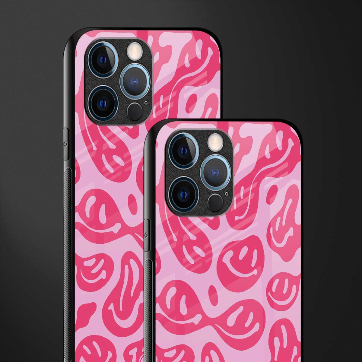 acid smiles bubblegum pink edition glass case for iphone 14 pro image-2