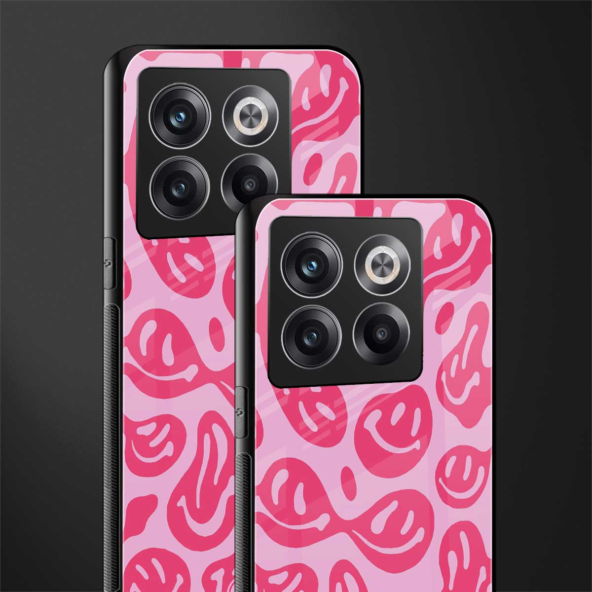 acid smiles bubblegum pink edition back phone cover | glass case for oneplus 10t