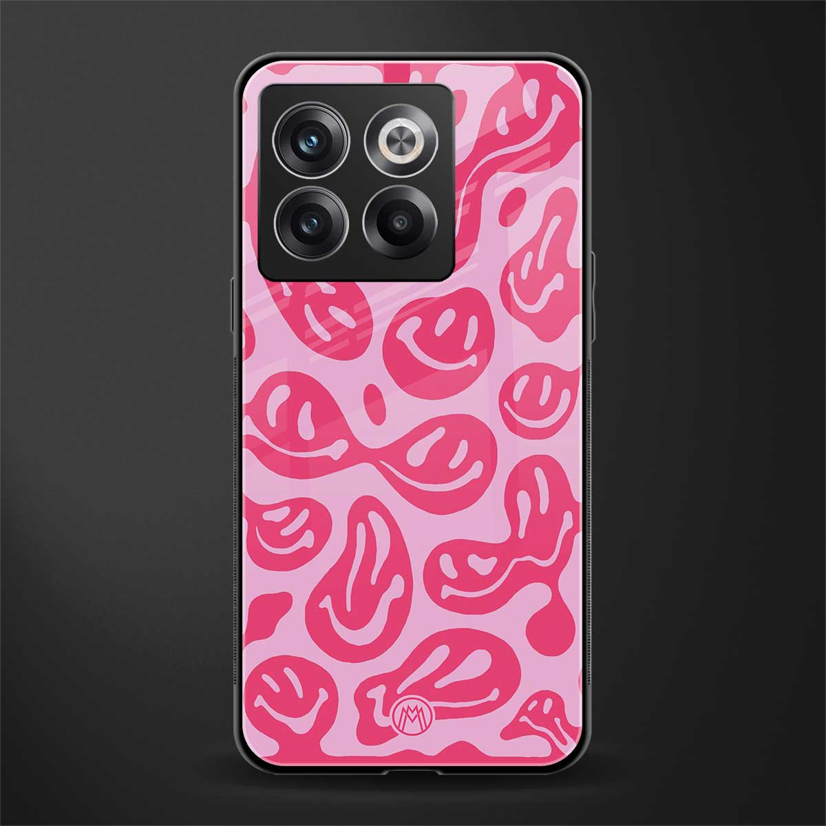 acid smiles bubblegum pink edition back phone cover | glass case for oneplus 10t