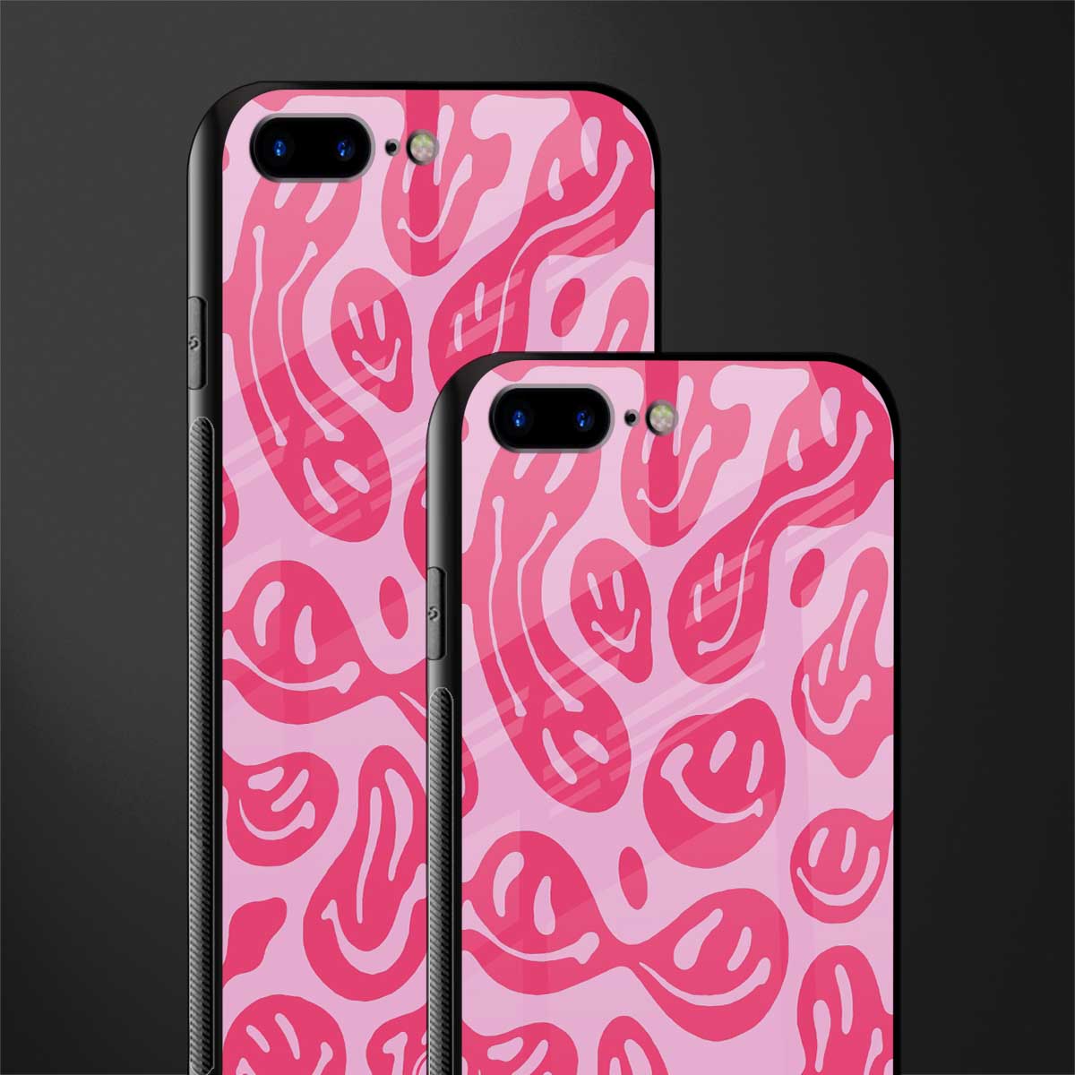 acid smiles bubblegum pink edition glass case for iphone 7 plus image-2