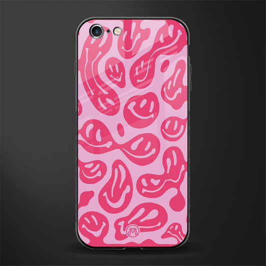 acid smiles bubblegum pink edition glass case for iphone 6s plus image