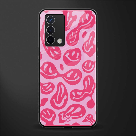 acid smiles bubblegum pink edition back phone cover | glass case for oppo a74 4g