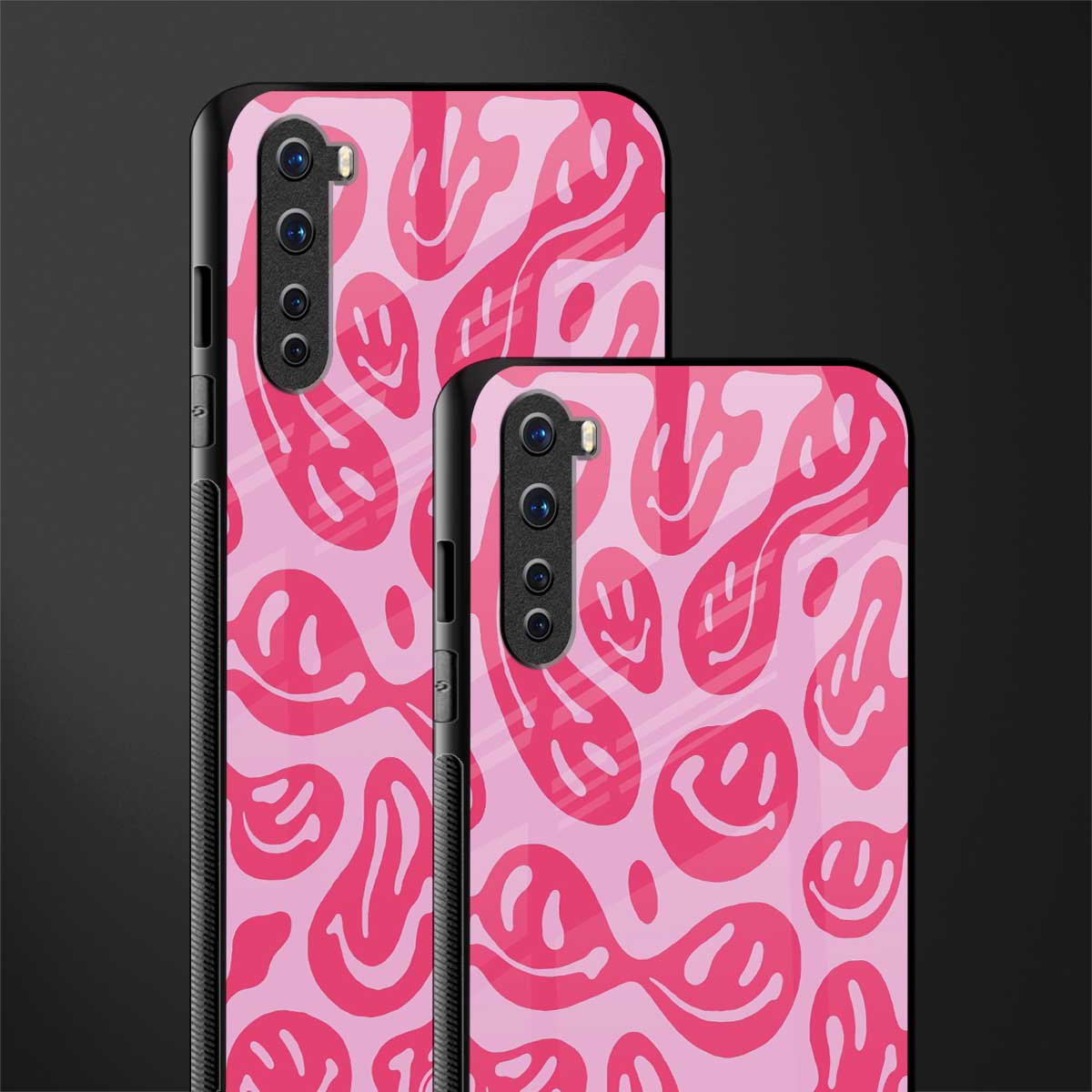 acid smiles bubblegum pink edition glass case for oneplus nord ac2001 image-2