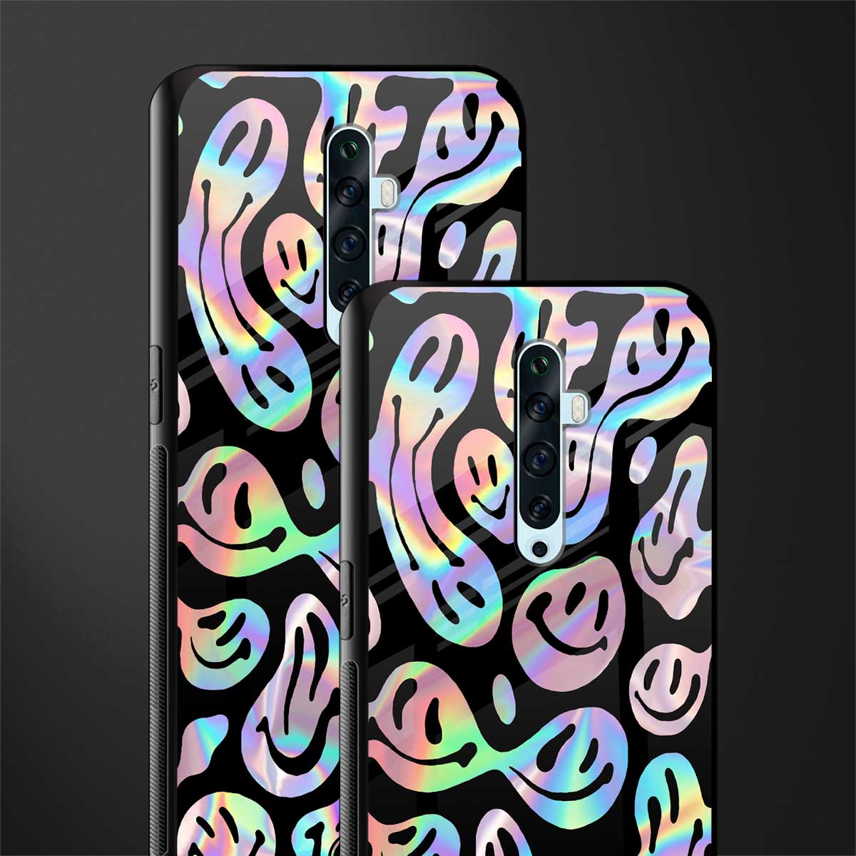 acid smiles chromatic edition glass case for oppo reno 2z image-2