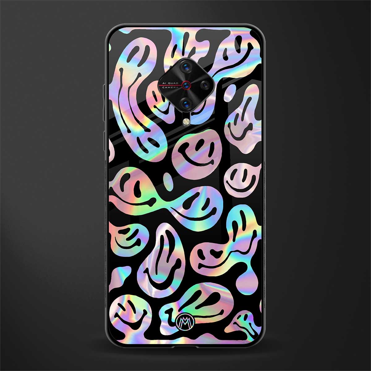 acid smiles chromatic edition glass case for vivo s1 pro image