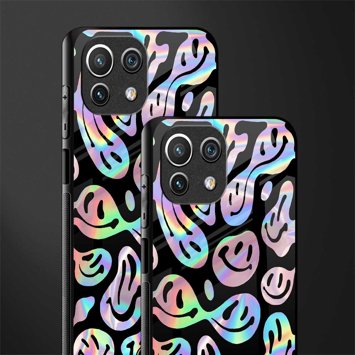acid smiles chromatic edition glass case for mi 11 lite image-2