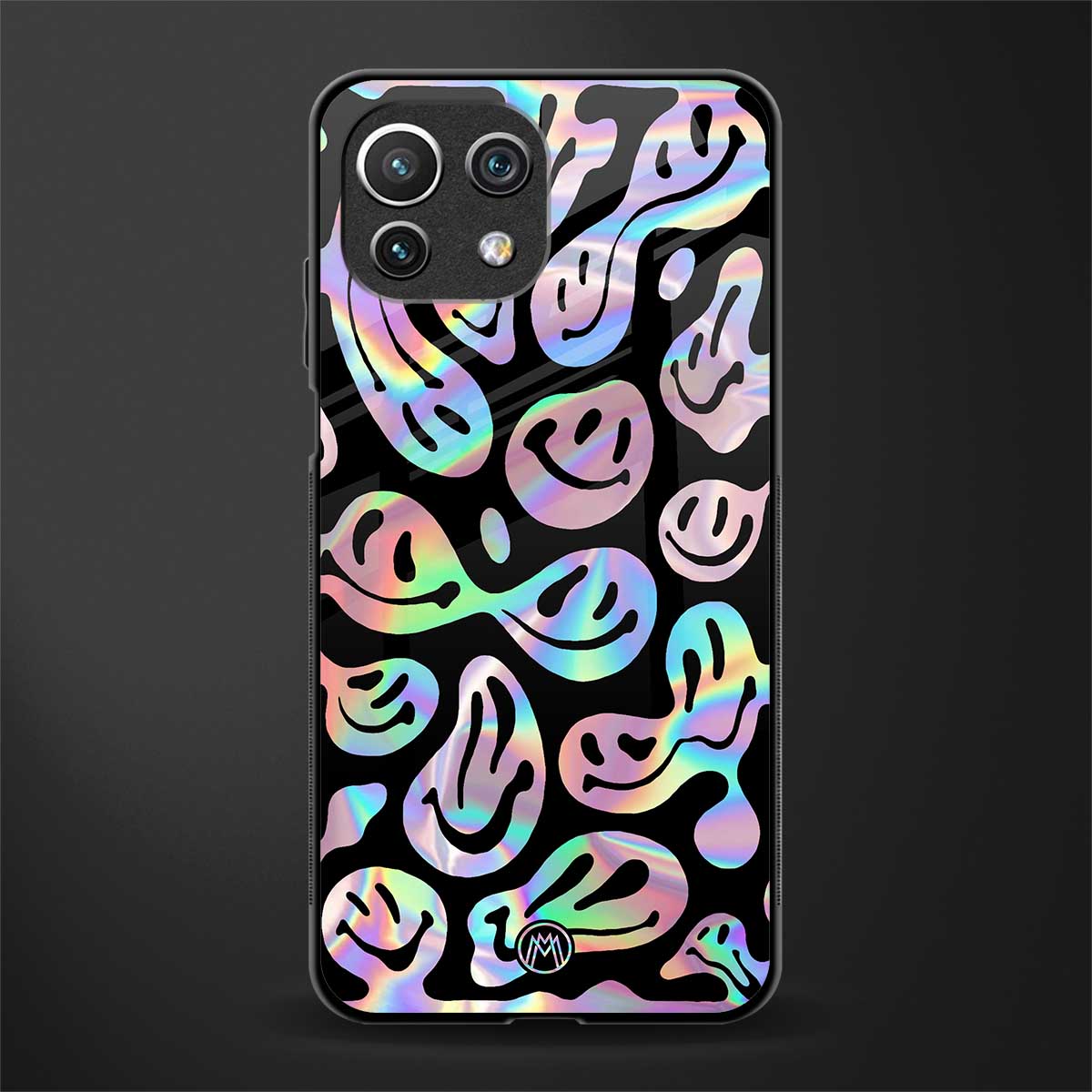 acid smiles chromatic edition glass case for mi 11 lite image
