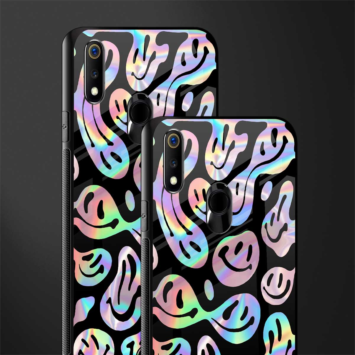 acid smiles chromatic edition glass case for realme 3i image-2