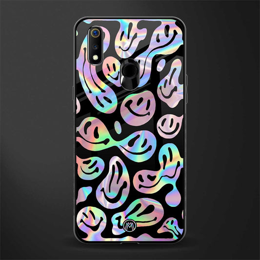 acid smiles chromatic edition glass case for realme 3 pro image