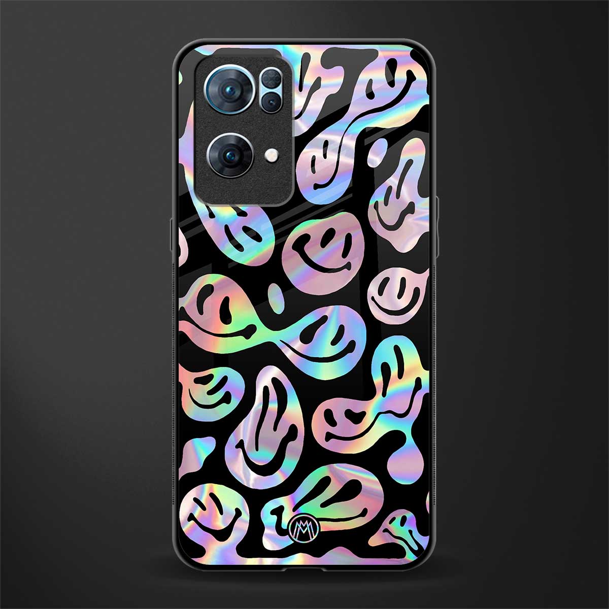 acid smiles chromatic edition glass case for oppo reno7 pro 5g image