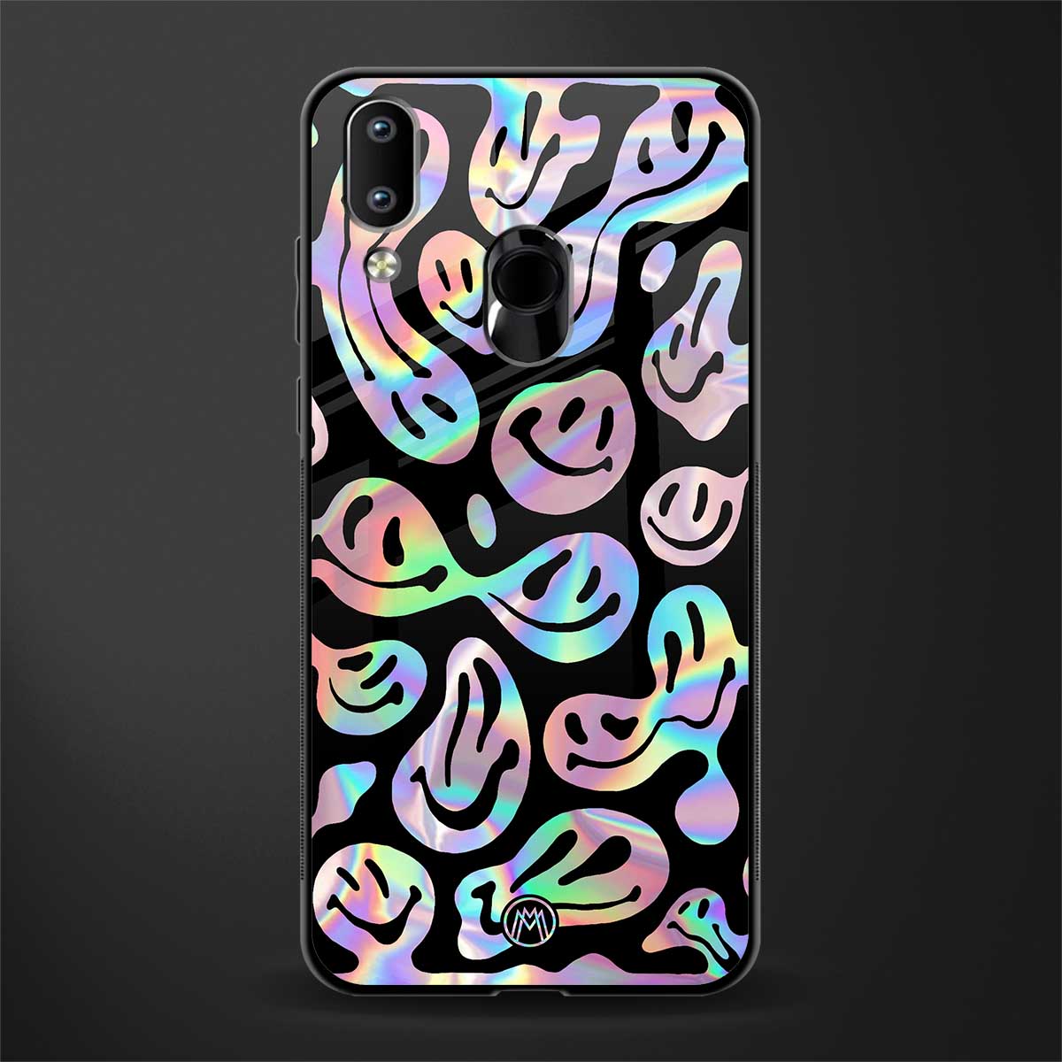 acid smiles chromatic edition glass case for vivo y91 image