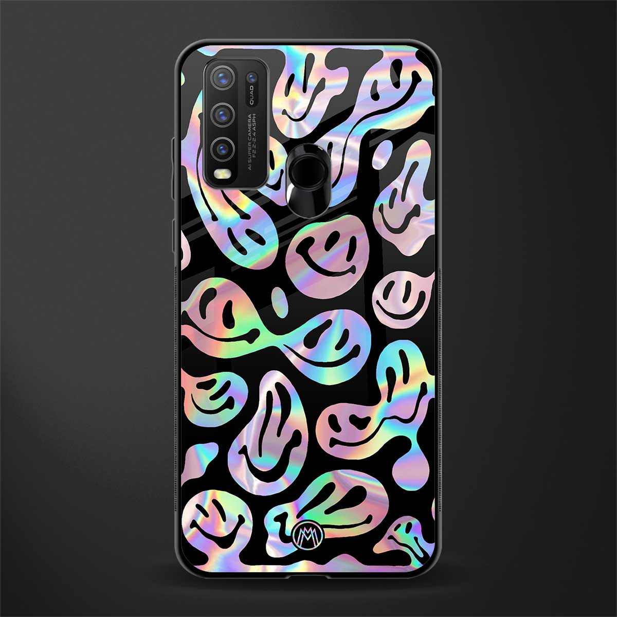 Vivo Y30 Glass Cover Acid Smiles Chromatic Edition Phone Cover For