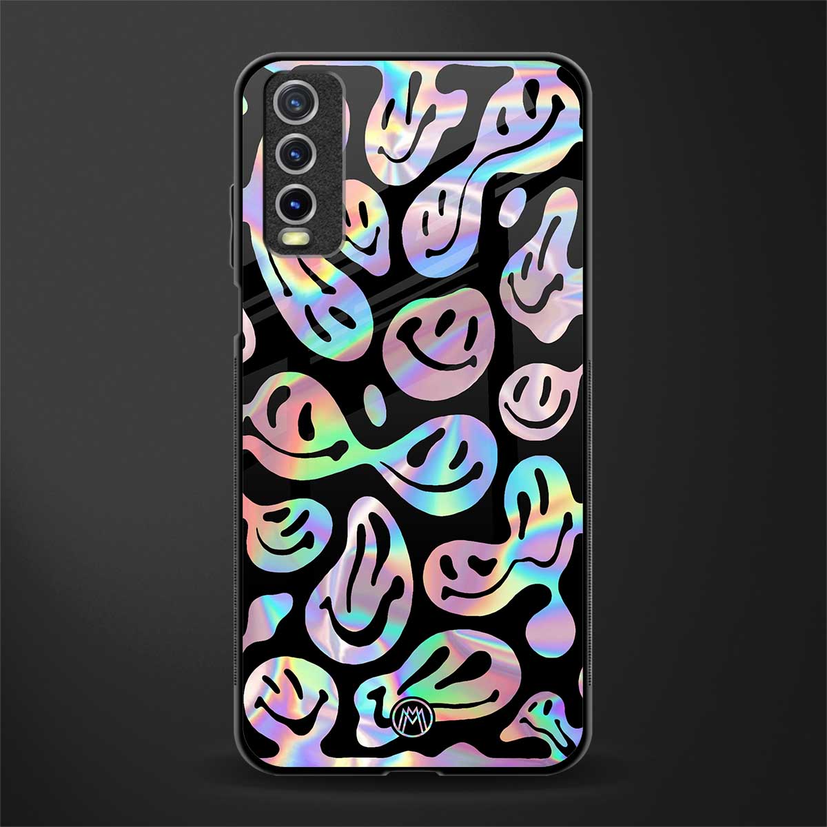 acid smiles chromatic edition glass case for vivo y12s image