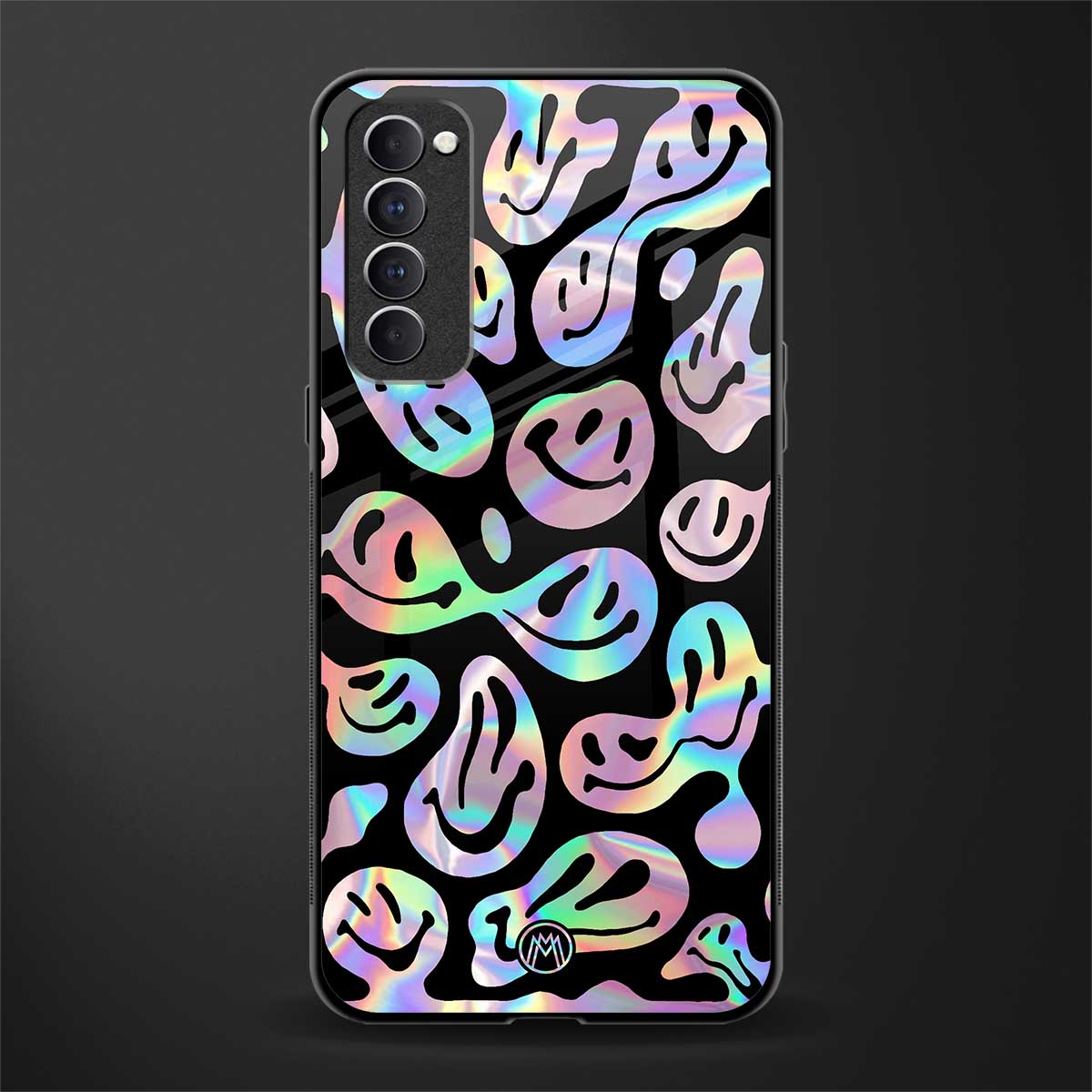 acid smiles chromatic edition glass case for oppo reno 4 pro image