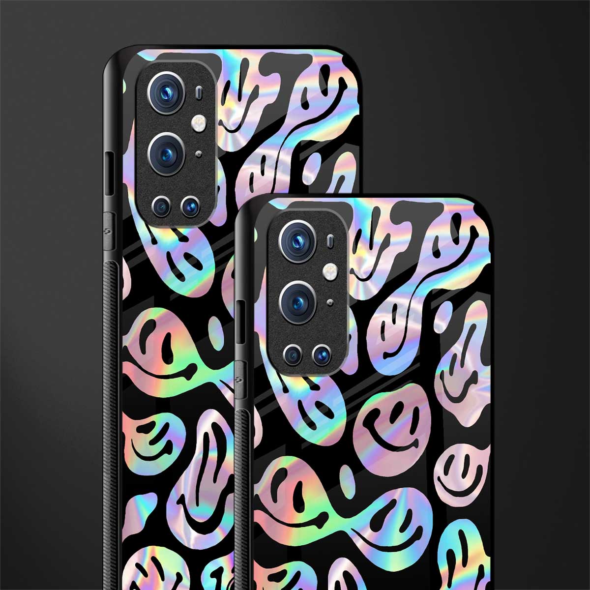acid smiles chromatic edition glass case for oneplus 9 pro image-2