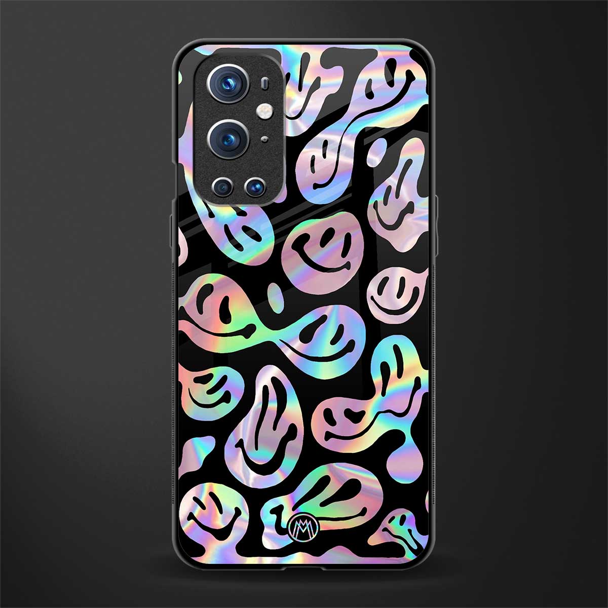acid smiles chromatic edition glass case for oneplus 9 pro image