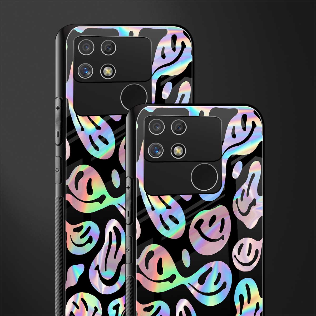 acid smiles chromatic edition back phone cover | glass case for realme narzo 50a