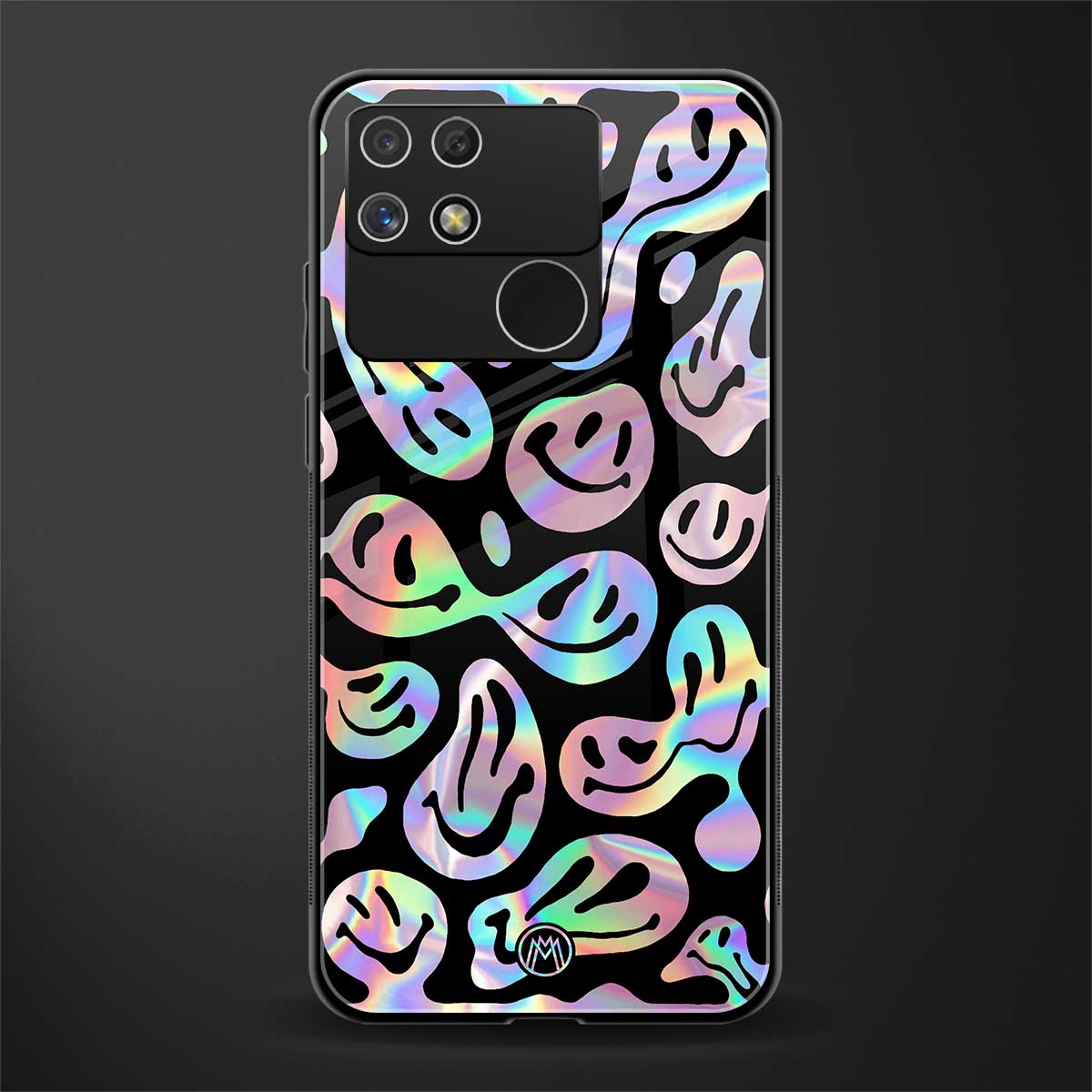 acid smiles chromatic edition back phone cover | glass case for realme narzo 50a