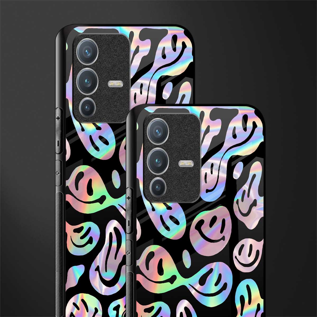 acid smiles chromatic edition glass case for vivo v23 pro 5g image-2