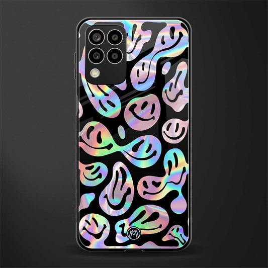acid smiles chromatic edition back phone cover | glass case for samsung galaxy m33 5g