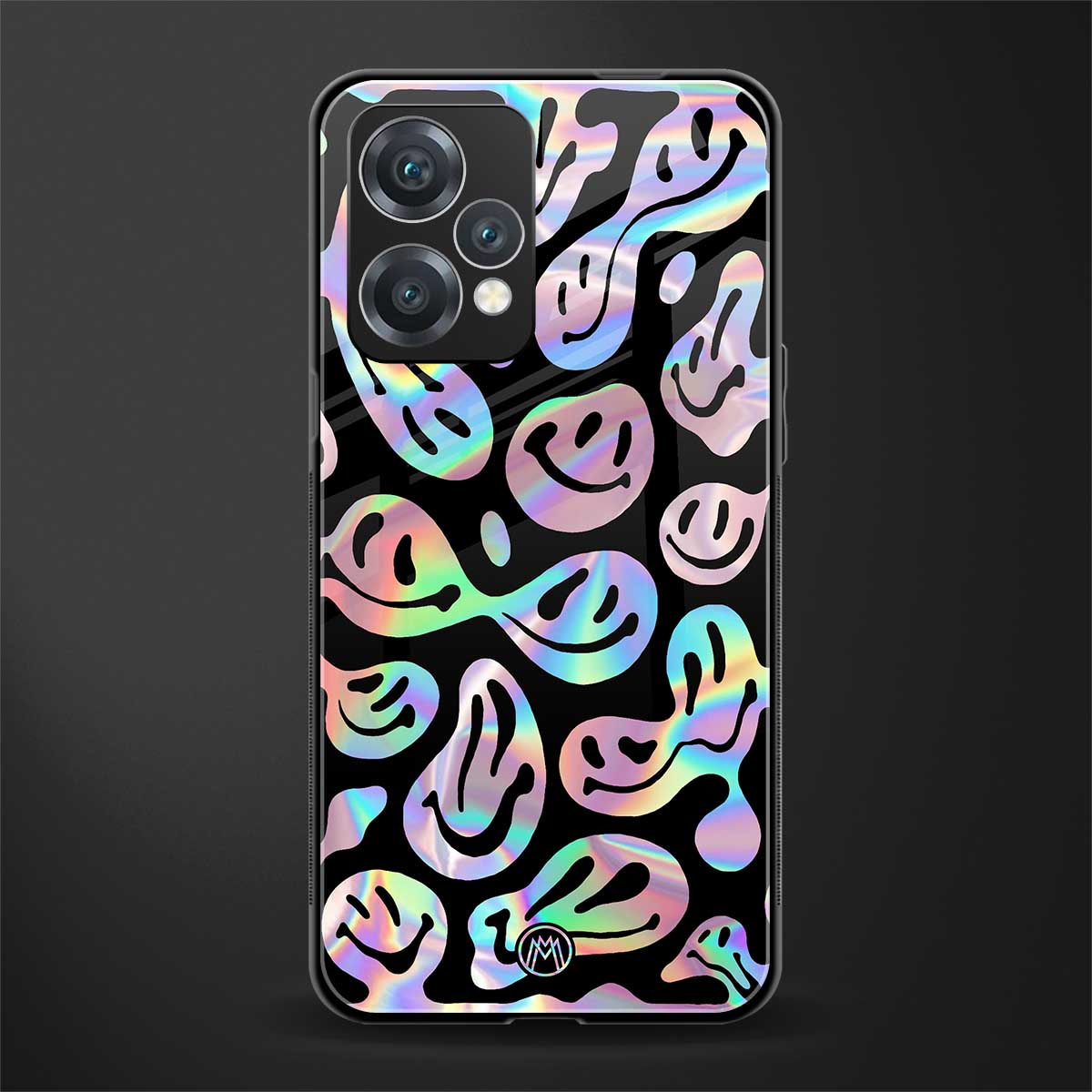acid smiles chromatic edition back phone cover | glass case for oneplus nord ce 2 lite 5g